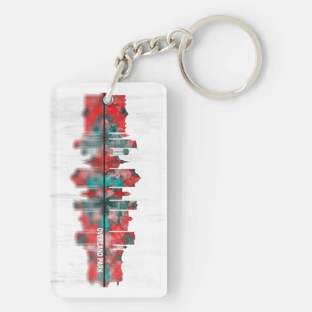 Overland Park Kansas Skyline Key Ring (Back)