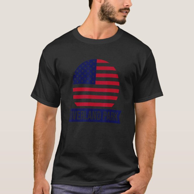 OVERLAND PARK  USA  American place name US flag 1 T-Shirt (Front)