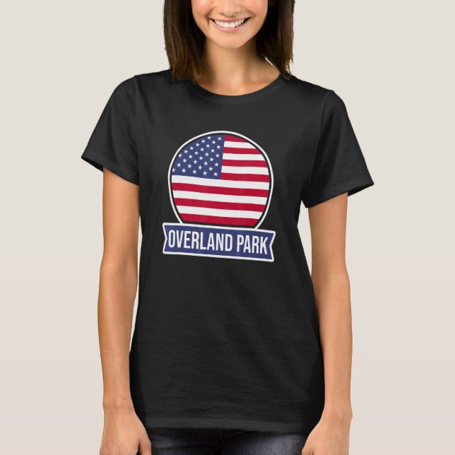 OVERLAND PARK  USA  American place name US flag de T-Shirt (Front)