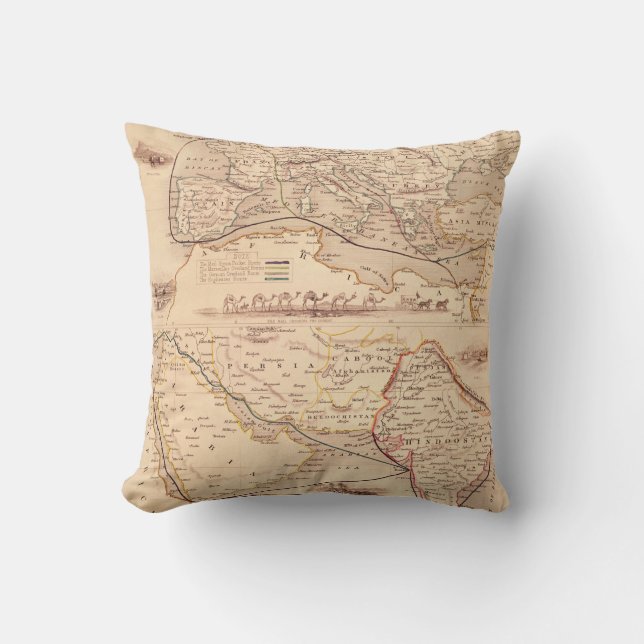 Overland Route to India Cushion (Front)