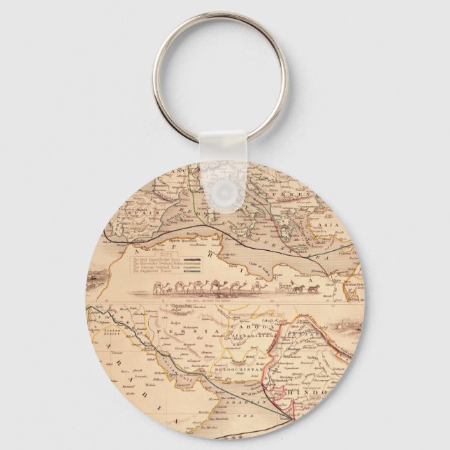 Overland Route to India Key Ring (Front)