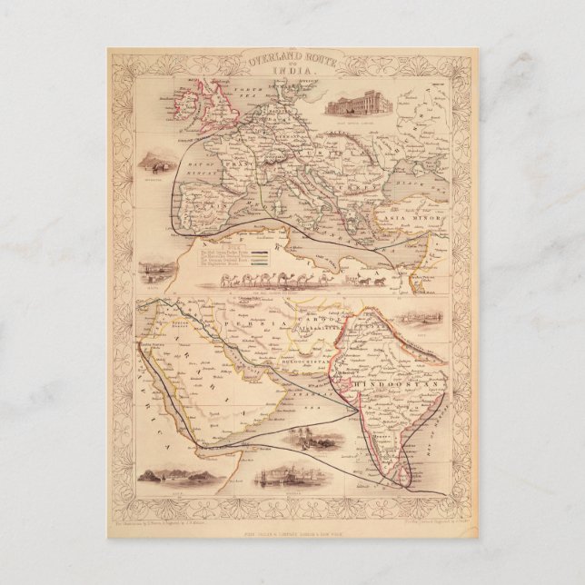 Overland Route to India Postcard (Front)