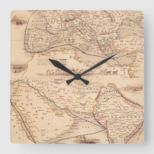 Overland Route to India Square Wall Clock