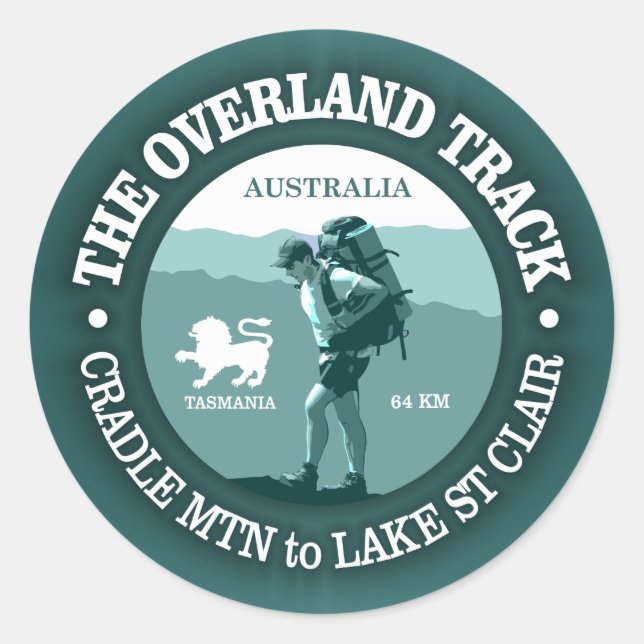 Overland Track Classic Round Sticker (Front)