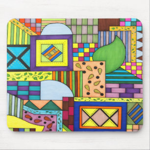 Overlapped Blocks Mouse Pad