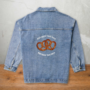 Overlapped Bread Pretzel Knots - own curved text Denim Jacket