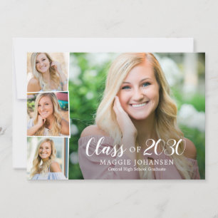 Overlapped Photos Graduation Announcement Invite
