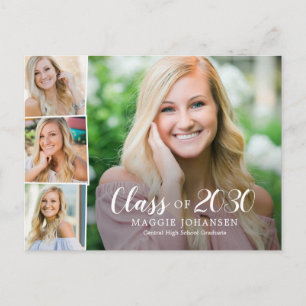 Overlapped Photos Graduation Announcement Postcard