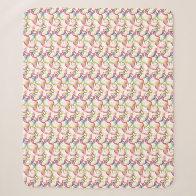 Overlapping Abstract Hearts Pattern Sherpa Blanket (Front)