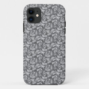 Overlapping Abstract Spirals Pattern iPhone 11 Case