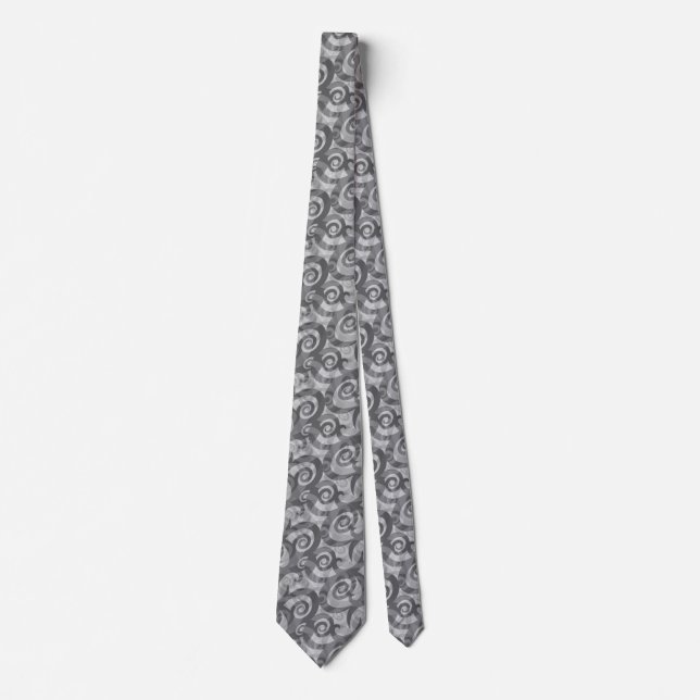 Overlapping Abstract Spirals Pattern Tie (Front)