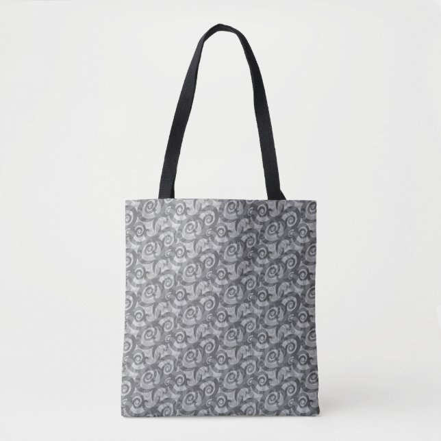 Overlapping Abstract Spirals Pattern Tote Bag (Front)