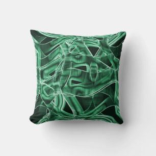 Overlapping and crossed green acrylic cutouts cushion