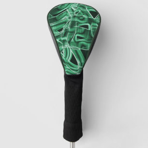 Overlapping and crossed green acrylic cutouts golf head cover