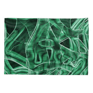 Overlapping and crossed green acrylic cutouts pillowcase