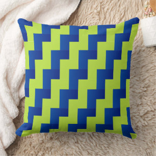 Overlapping Blue and Green  Cushion