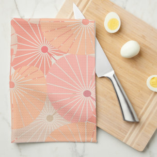 Overlapping Chinese Fans Tea Towel