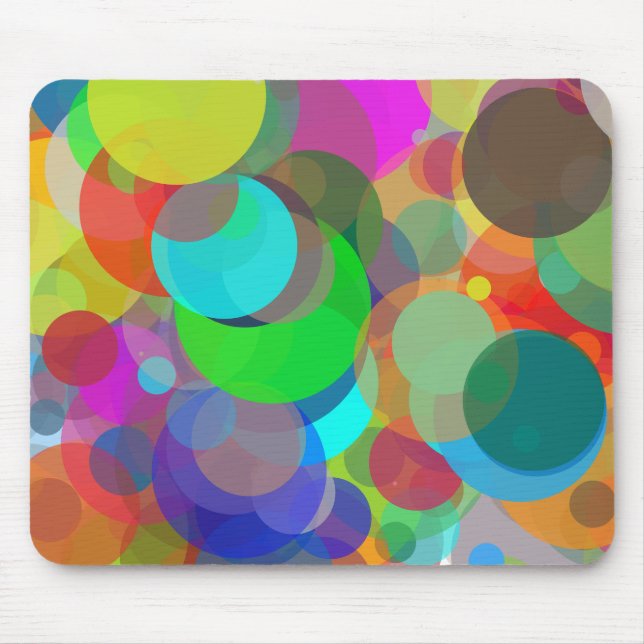 Overlapping Circles Background Mouse Pad (Front)