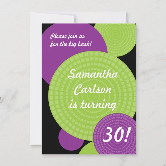 Overlapping Circles Birthday Invitation (Front)