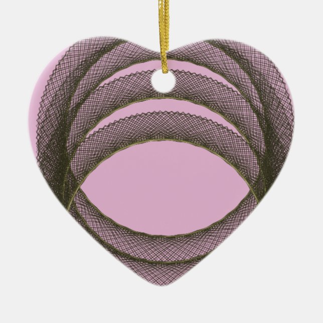 overlapping circles in purple background abstract ceramic ornament (Front)