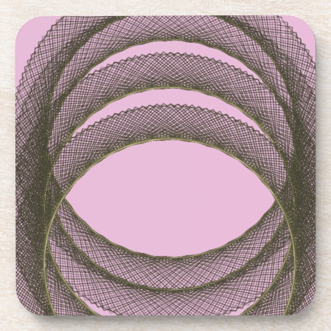 overlapping circles in purple background abstract coaster (Front)