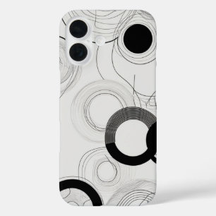 Overlapping Circles Line Art iPhone 16 Case