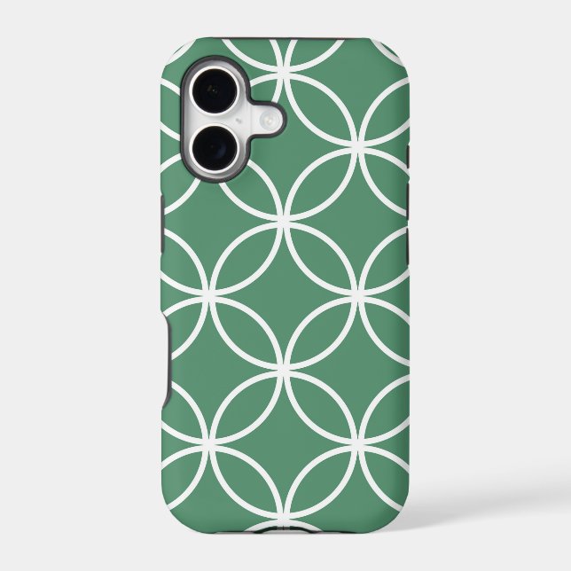 Overlapping Circles Pattern Sage Green White (Back)