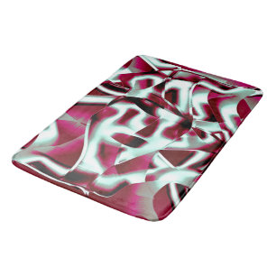 Overlapping curved ribbon in wine to chromed bath mat