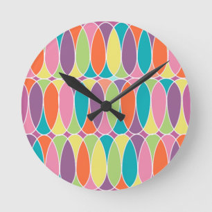 Overlapping Eggs Round Clock