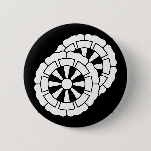 Overlapping flower-shaped Genji carts 6 Cm Round Badge