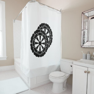 Overlapping flower-shaped Genji carts Shower Curtain