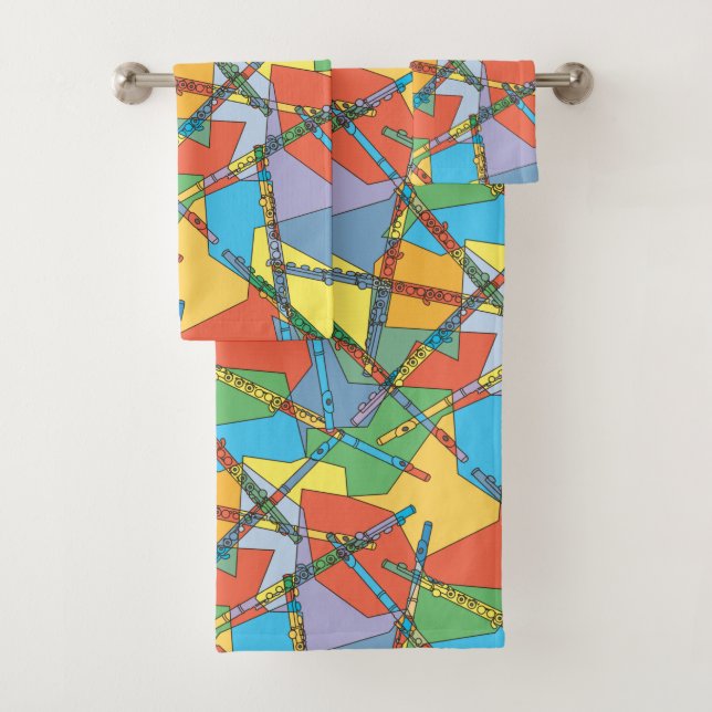 Overlapping Flutes Bath Towel Set (Insitu)