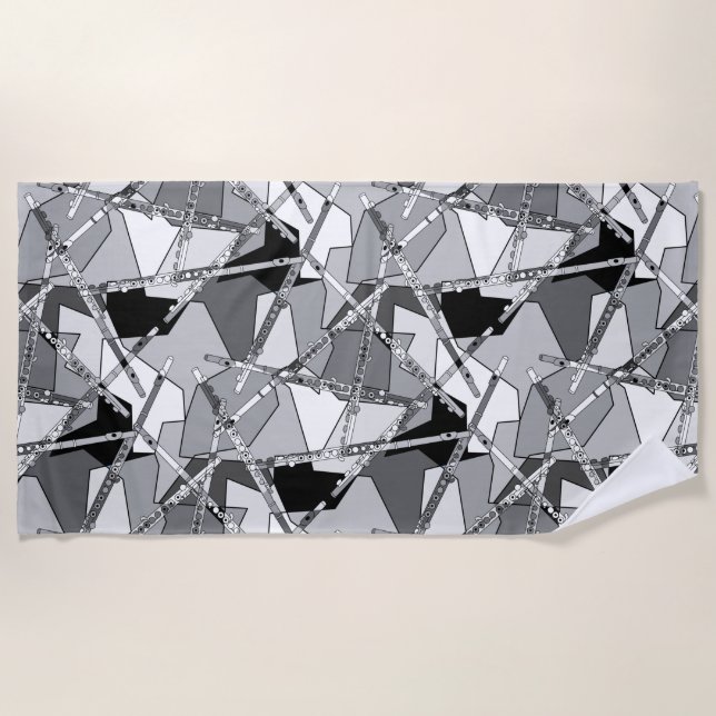 Overlapping Flutes Beach Towel (Front)