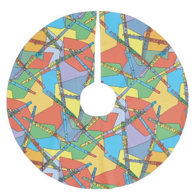 Overlapping Flutes Brushed Polyester Tree Skirt (Front)