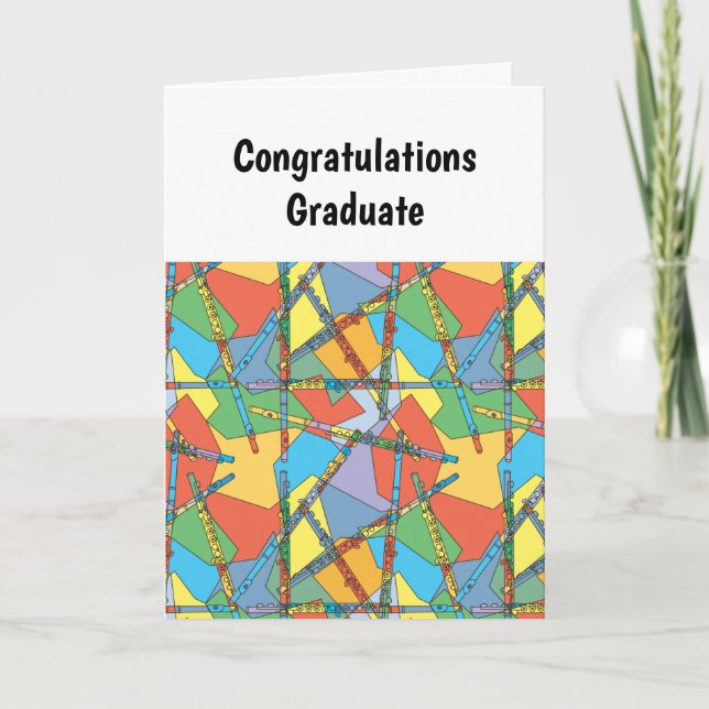 Overlapping Flutes Graduation Card (Front)