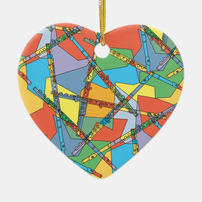 Overlapping Flutes Throw Pillow Ceramic Ornament (Front)
