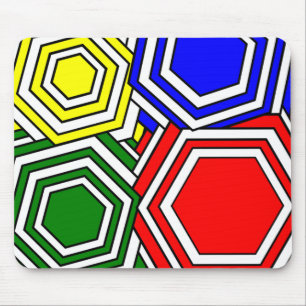 Overlapping Hexagons Mouse Pad