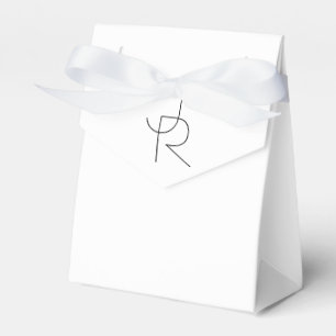 Overlapping Initials   Black On White Favour Box