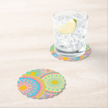 Overlapping Mandala Pink Blue Yellow Mint Purple