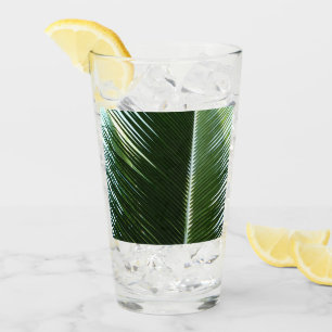 Overlapping Palm Fronds Tropical Green Abstract Glass