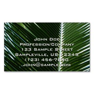 Overlapping Palm Fronds Tropical Green Abstract Magnetic Business Card