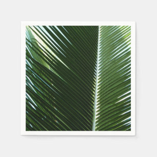 Overlapping Palm Fronds Tropical Green Abstract Napkin