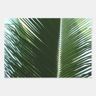 Overlapping Palm Fronds Tropical Green Abstract Wrapping Paper Sheet