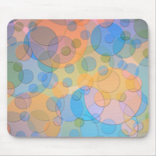 Overlapping Pastel Circles Modern Design Mouse Pad