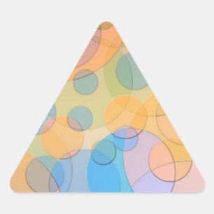 Overlapping Pastel Circles Modern Design Triangle Sticker