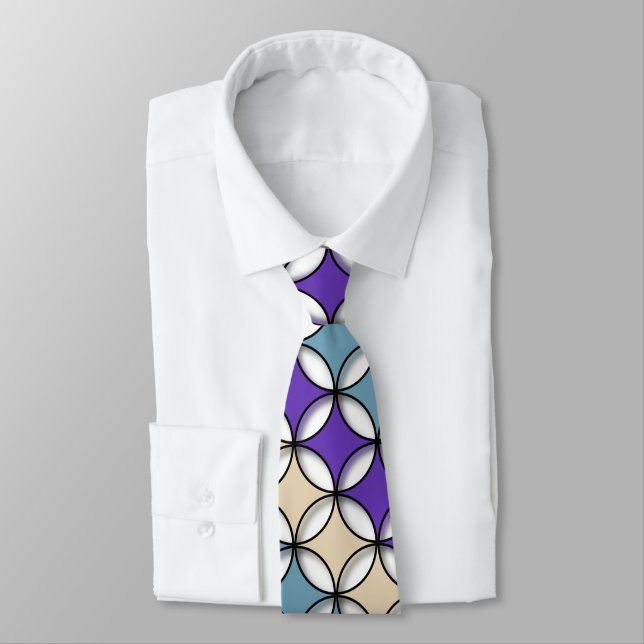 Overlapping Pastel Toned Circles Tie (Tied)