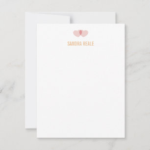 Overlapping Pink Sweethearts Personal Note Card