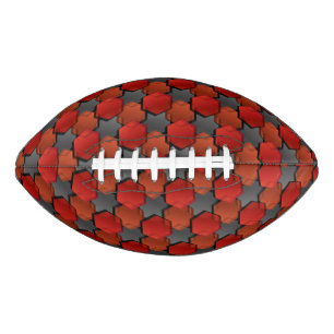 Overlapping red hexagons and 'grey star' football