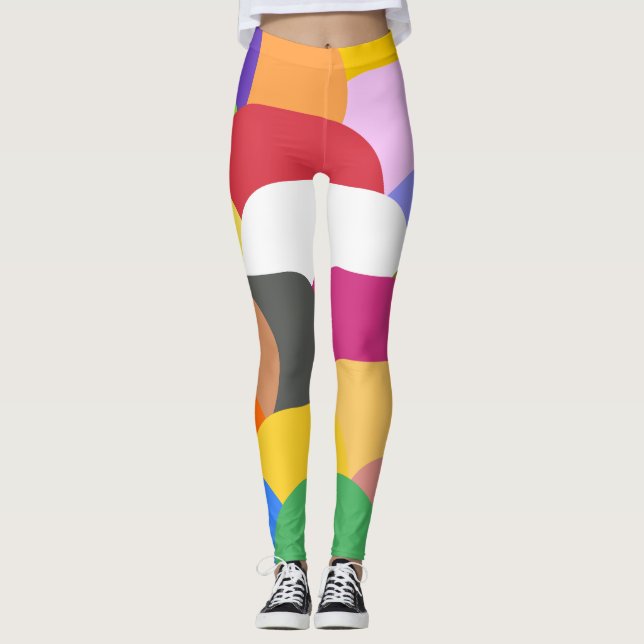 Overlapping scales circles pattern  leggings (Front)