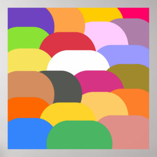 Overlapping scales circles pattern poster